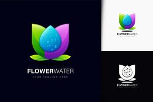 diseño de logotipo de agua de flores con degradado vector