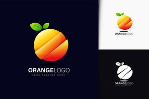 Orange fruit logo design with gradient vector