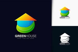 Green house logo design with gradient vector