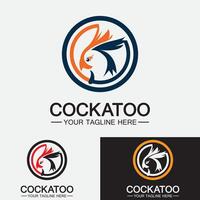 Cockatoo Parrot Bird logo design vector template