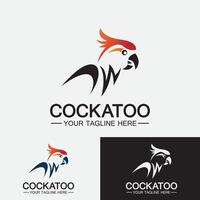 cacatúa, loro, pájaro, logotipo, diseño, vector, plantilla vector