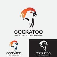 Cockatoo Parrot Bird logo design vector template