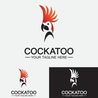 Cockatoo Parrot Bird logo design vector template