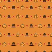 lindos patrones de otoño sin costura para fondos de pantalla y diseño de paredes con calabazas y sombreros. vector