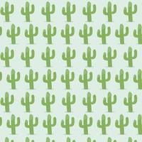 Ilustración de vector de patrón de cactus verde y fondo de colores azules.