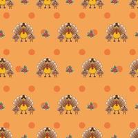 Cute seamless Country Fall patterns for Wallpapers and Wall Design With Three Turkey Birds. vector