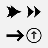 Vector set of black arrow icon illustrations.