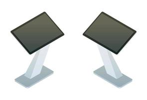 Realistic vector interactive information kiosk, terminal, stand