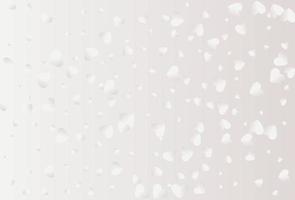 White flying hearts isolated on white background. vector