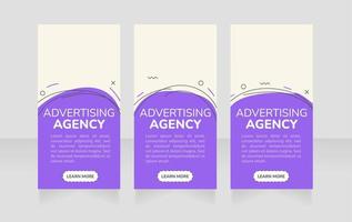 Advertising agency vertical web banner design template. Vector flyer with text space. Advertising placard with customized copyspace. Promotional printable poster for advertising. Graphic layout