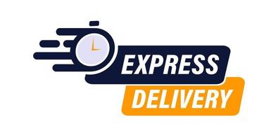Express delivery with stopwatch icon concept for service, order, fast, free and worldwide shipping. Modern design. vector
