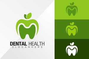 Plantilla de ilustración de vector de diseño de logotipo de diente de salud dental de Apple