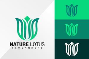 Letter U Nature Flower Life Logo Design Vector Template