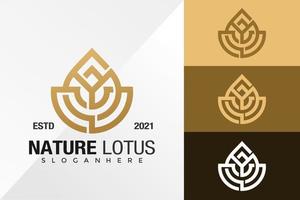 Nature Lotus Elegant Logo Design Vector Template