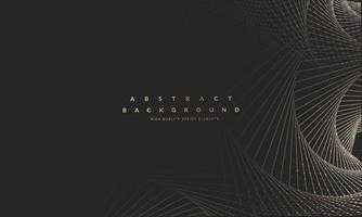 Black luxury futuristic lines abstract background with gold vector