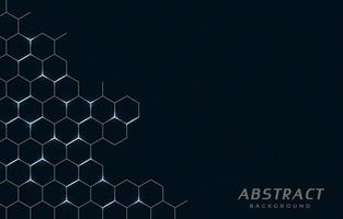 black abstract hexagonal mesh connection background vector