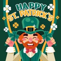 St. Patrick's Day Celebration with a Man Wearing Iconic Hat vector