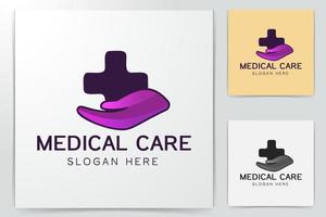 inspiración de diseños de logotipos médicos cruzados aislado sobre fondo blanco