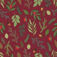 Christmas and Happy New Year seamless pattern with Christmas decorations. Vector design template.