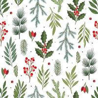 Christmas and New Year seamless pattern, vector xmas background