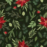 Christmas and New Year seamless pattern, vector xmas background