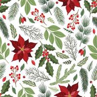 Christmas and New Year seamless pattern, vector xmas background