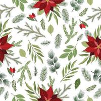 Christmas and New Year seamless pattern, vector xmas background