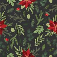 Christmas and New Year seamless pattern, vector xmas background