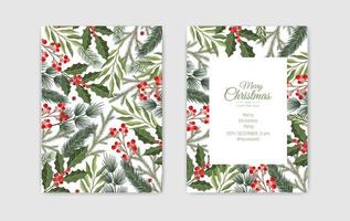 Vector Christmas Cards Set. Holiday Party Card Templates Design