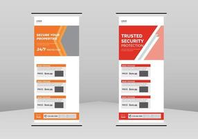 security camera Roll up Banner Design, Real-time security camera Roll up leaflet template. Security protection camera installation service flyer poster DL Flyer, Trend Business Roll Up Banner Design vector