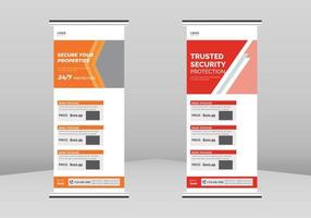 security camera Roll up Banner Design, Real-time security camera Roll up leaflet template. Security protection camera installation service flyer poster DL Flyer, Trend Business Roll Up Banner Design vector