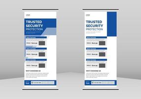 security camera Roll up Banner Design, Real-time security camera Roll up leaflet template. Security protection camera installation service flyer poster DL Flyer, Trend Business Roll Up Banner Design vector