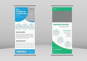 Laundry Service Roll Up Banner Design, Laundry Service leaflet design, Laundry Service poster template, Laundry Service Roll Up Promotional Service Banner Design, Laundry Cleaning DL Flyer vector