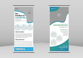 Laundry Service Roll Up Banner Design, Laundry Service leaflet design, Laundry Service poster template, Laundry Service Roll Up Promotional Service Banner Design, Laundry Cleaning DL Flyer vector