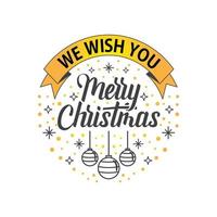 We Wish You A Merry Christmas Ribbon Yellow vector