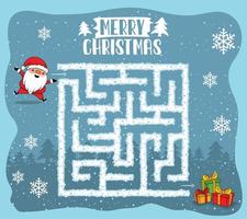 Merry Christmas Maze Games Labyrinth Quiz vector