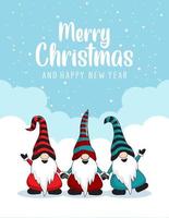 Gnome Christmas Card vector