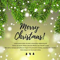 Merry Christmas greeting card in realistic style. Vector illustration.