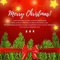 Merry Christmas greeting card in realistic style. Vector illustration.