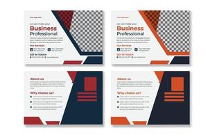 Corporate business postcard design template. vector