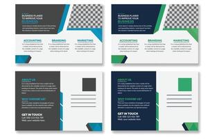 Corporate business postcard design template. vector