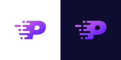 Diseño de logotipo abstracto letra p. diseño moderno del logotipo del movimiento de la letra p vector