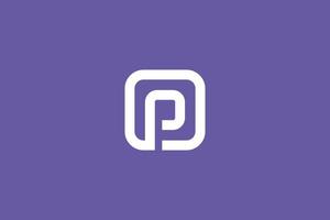 Letter P in the rounded circle square . Letter P logo design . vector illustration