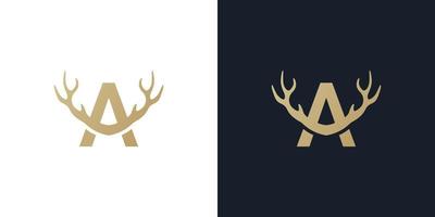 Letter A antler logo design . creative logo design . vector illustration