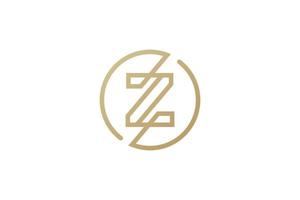 diseño de logotipo z. logotipo de la letra z. arte de línea limpio y moderno o estilo de una sola línea. logo z usando color dorado. ilustración vectorial vector