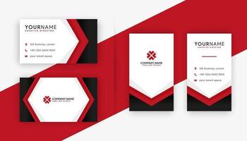 Business card . double sided business card design using red color combination. vertical and horizontal business card template vector