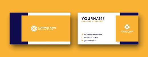 yellow business card design. modern double sided business card design concept , clean and modern style vector