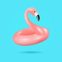 Flamingo 3d realistic illustration Vector. object. vector