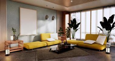 Mint Living Room Interior Design. 3D rendering photo