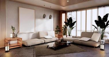 muebles de sofá y diseño de habitación moderno minimal.3d rendering foto